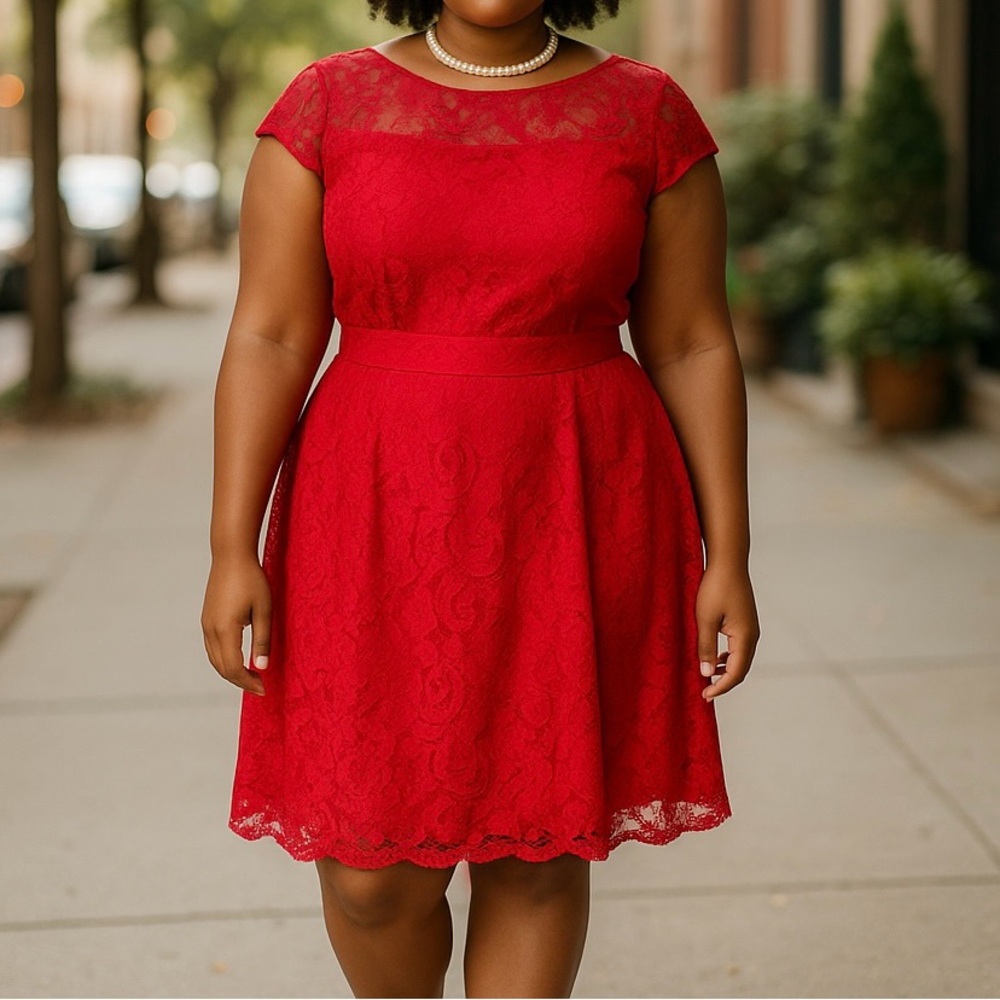 Dress Barn Red Lace Dress